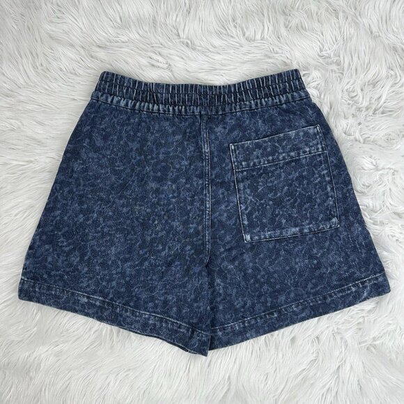 Everlane Women's NWT Dark Blue Painterly‎ Strokes The Denim Utility Shorts S/W28 - Picture 4 of 12